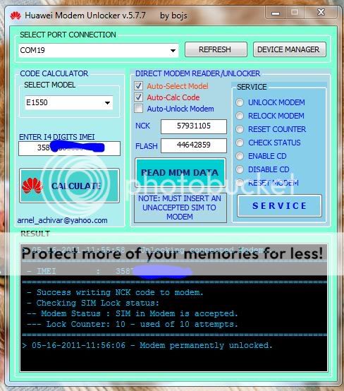 Phần mềm unlock các USB Modem của Huawei - 1